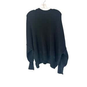 Free People Easy Street Tunic Black Mock Neck Stretch Ribbed Sweater Size XS